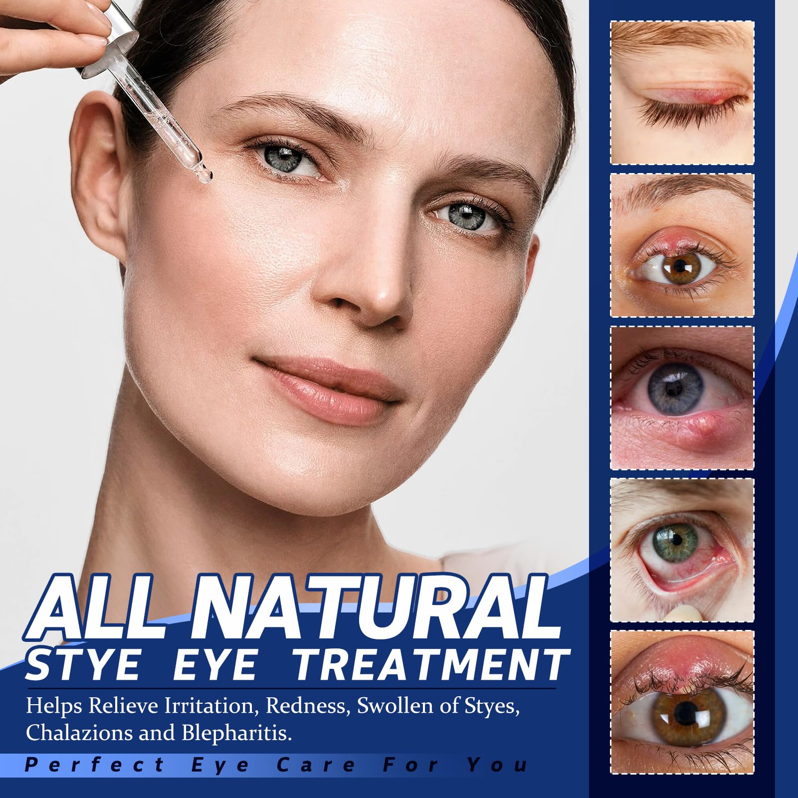PENNTR Blepharitis removal serum on eyelid highlights gentle formula