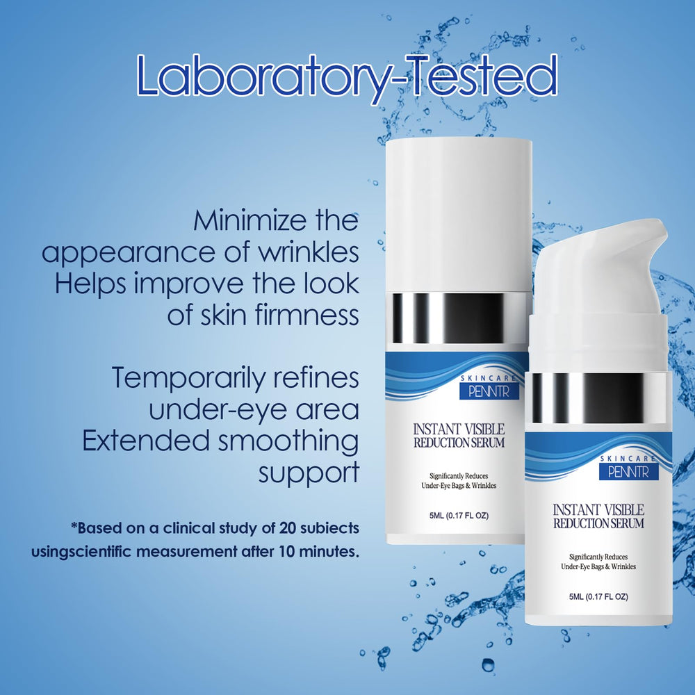 PENNTR Instant Face Lift Serum on under-eye area shows quick refinishing.
