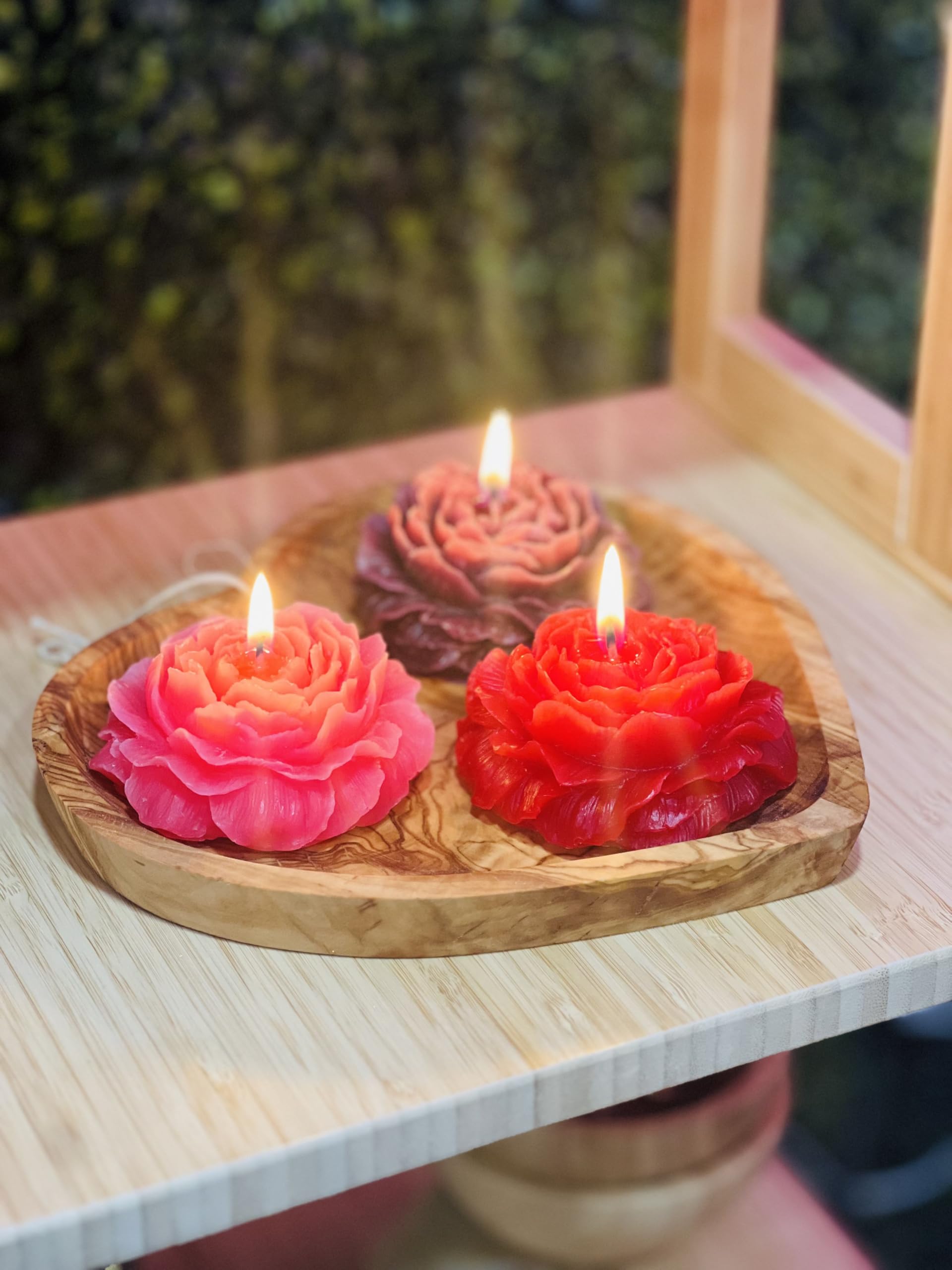 Candle displayed in a calming spa-inspired setting