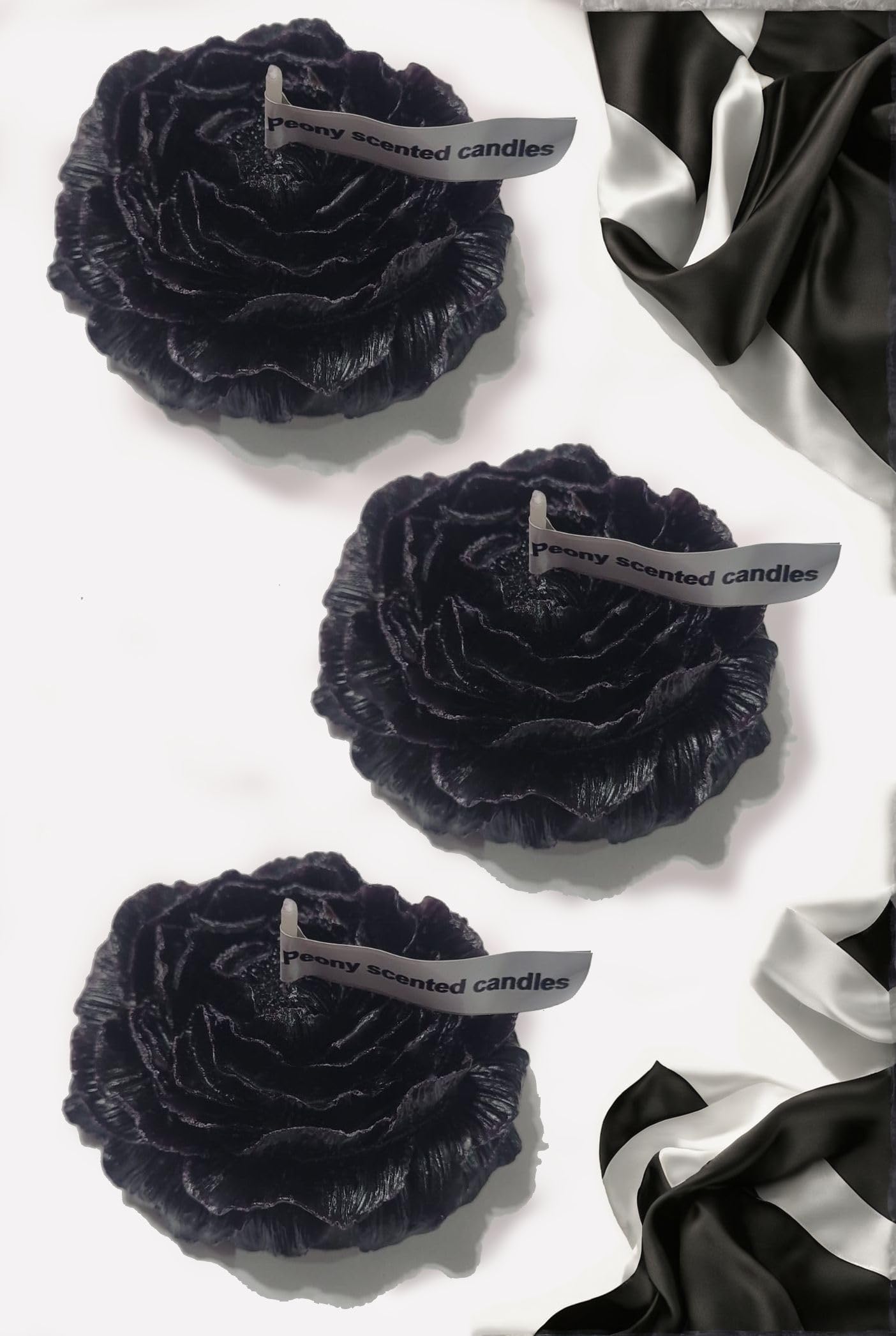 Gift-ready peony candle with elegant packaging