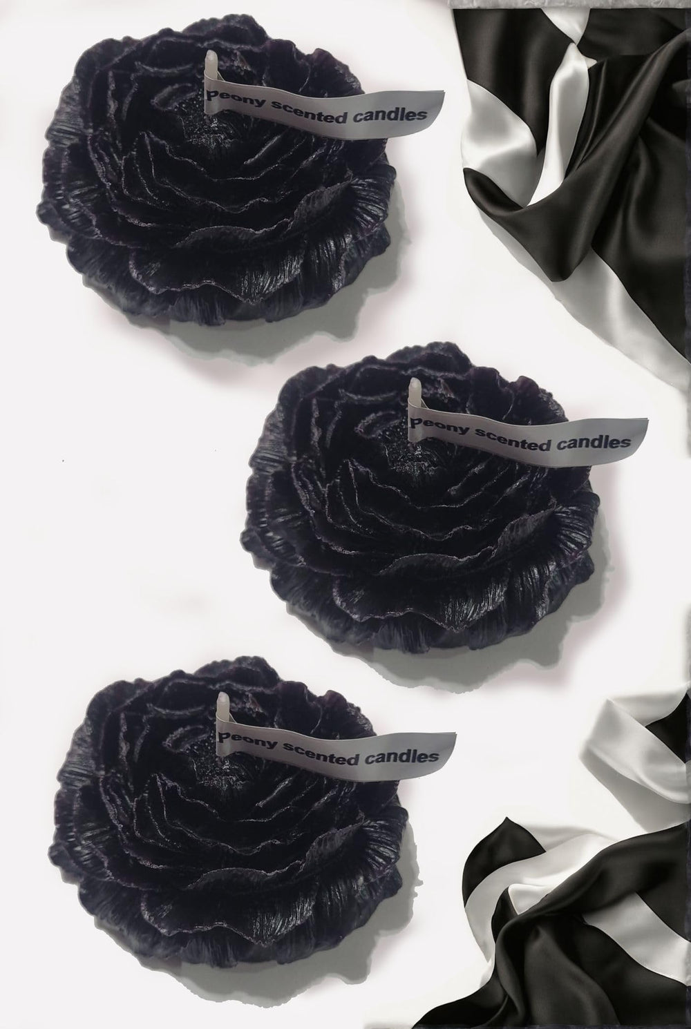 Gift-ready peony candle with elegant packaging