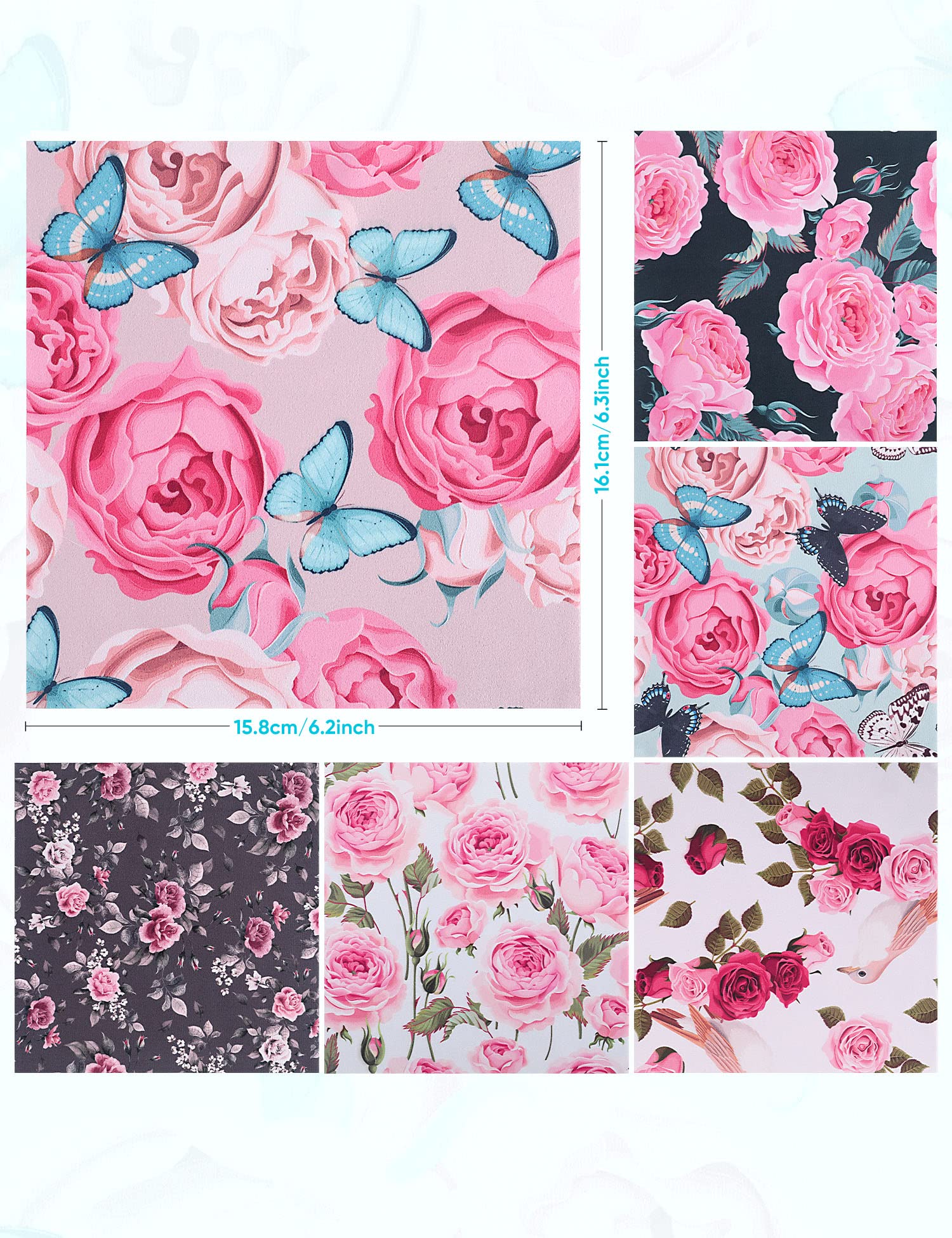 Close-up of microfiber texture on floral cleaning cloth