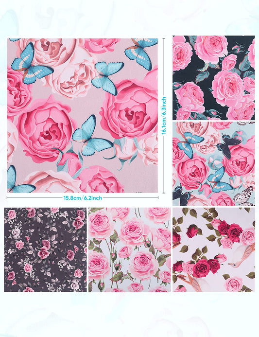 Close-up of microfiber texture on floral cleaning cloth