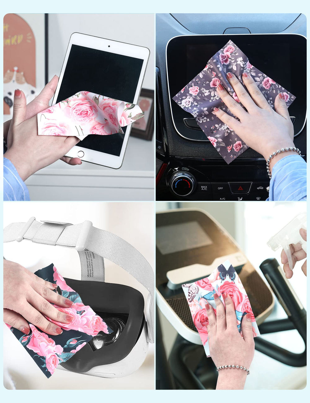 Packaging of 6pcs peony floral cleaning cloths