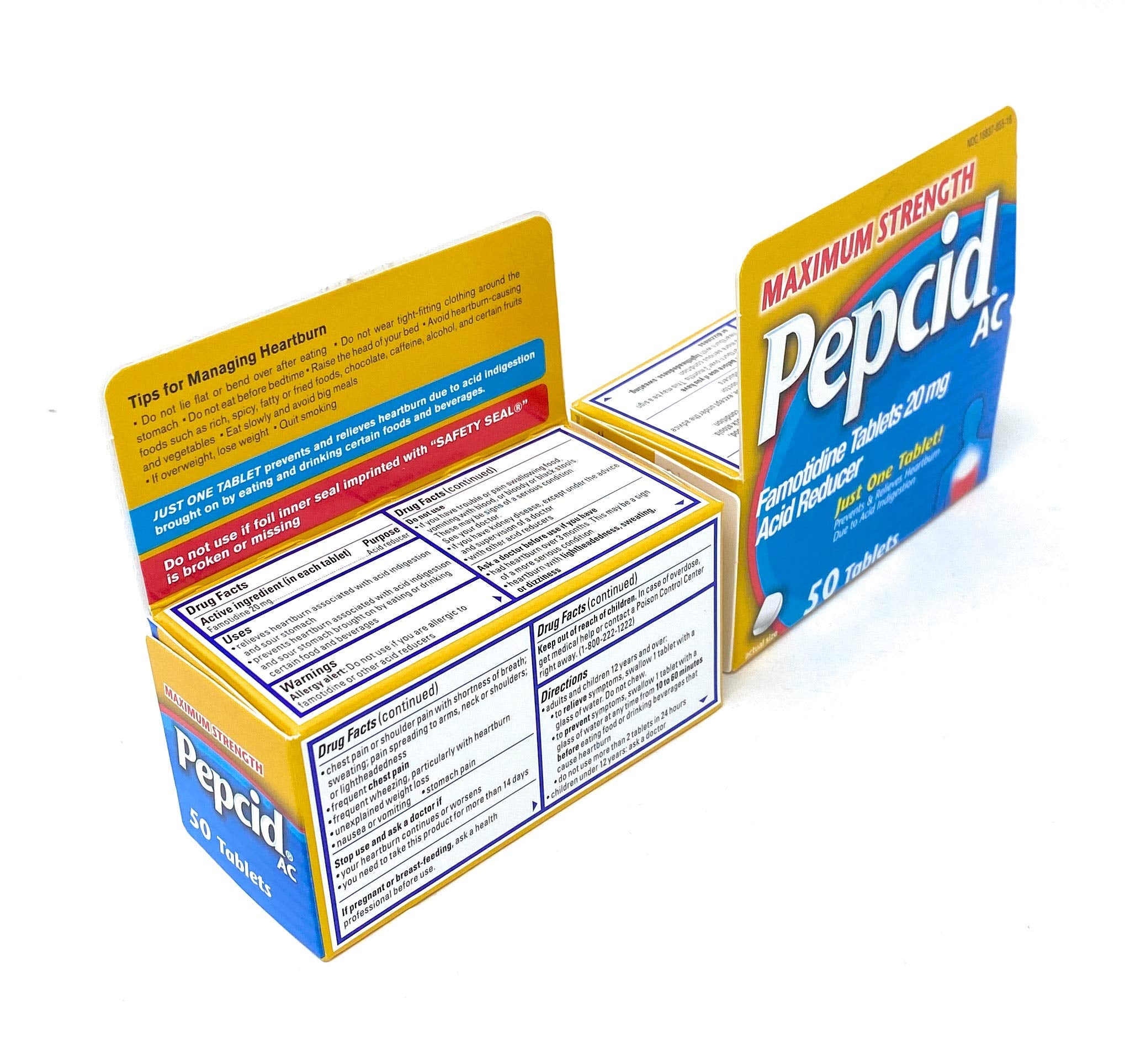 Pepcid AC graphic noting day and night acid control studies