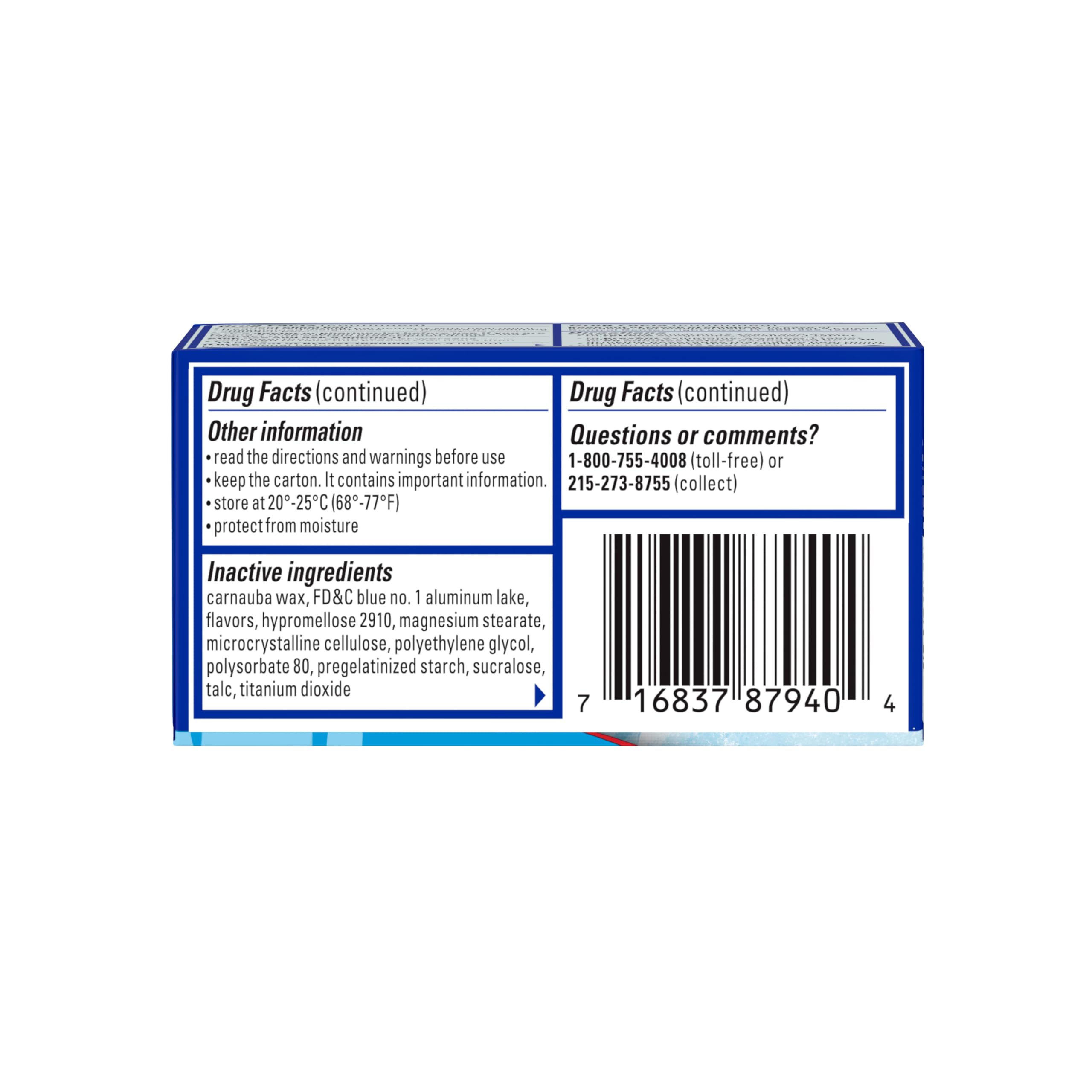 User holding Pepcid AC tablet conveys simple dosing before meals to prevent heartburn.