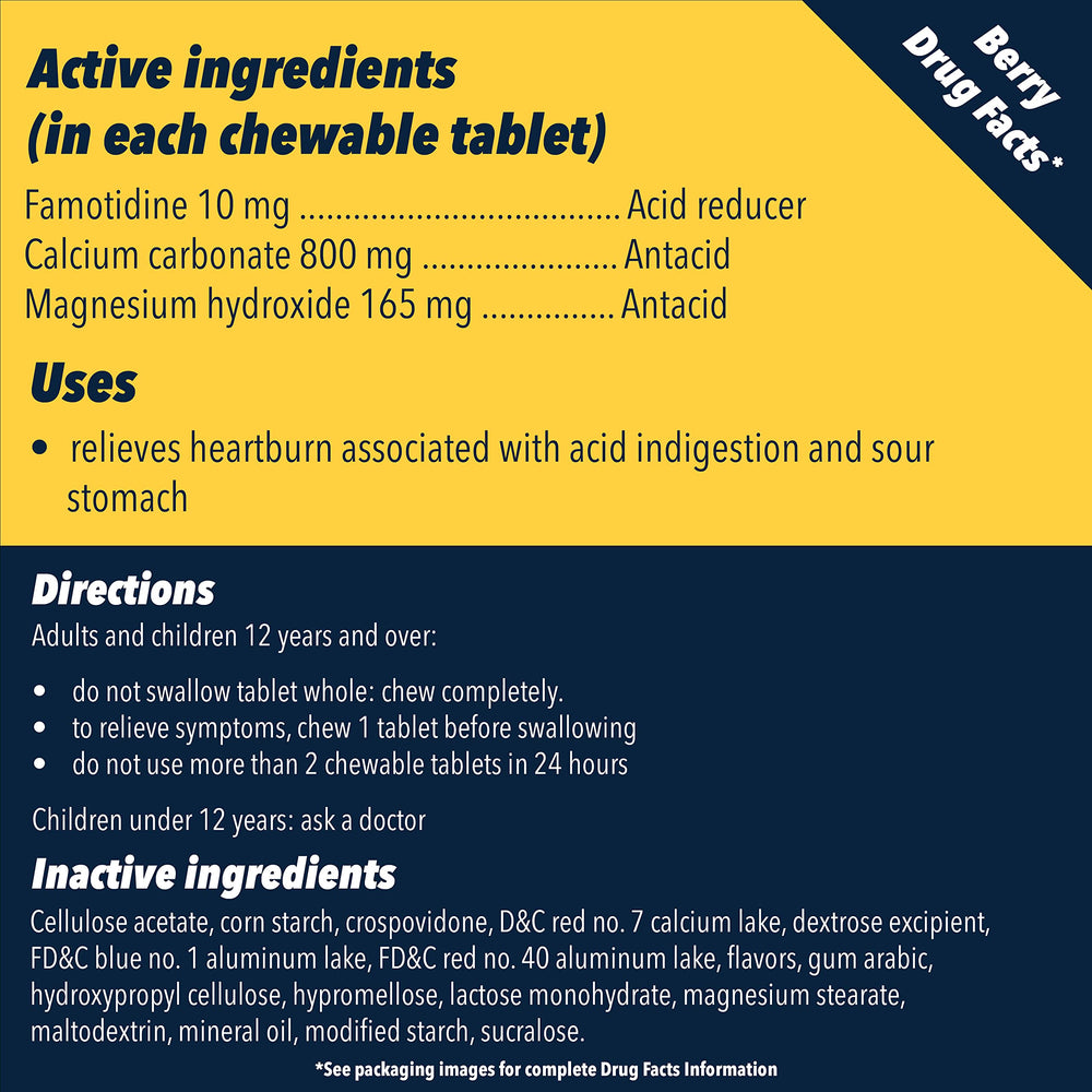 Pepcid Complete day and night acid control potential shown in nightly relief context.