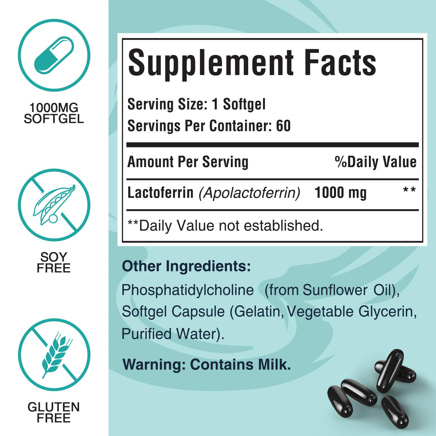 Close-up of smooth swallowable softgel capsule