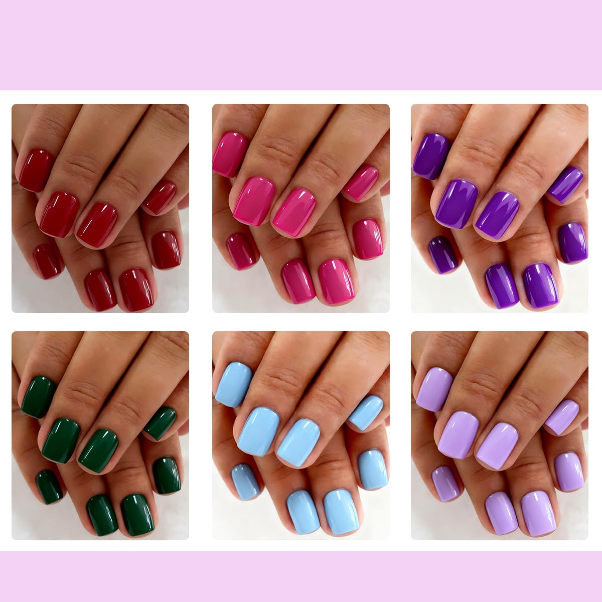 PEPFTG Short Nails Press-On 30 Seconds showing fast application for busy days