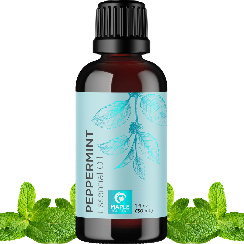 1oz bottle of peppermint essential oil for diffusers