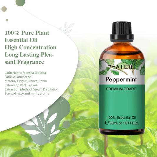 Diffuser releasing peppermint essential oil aroma