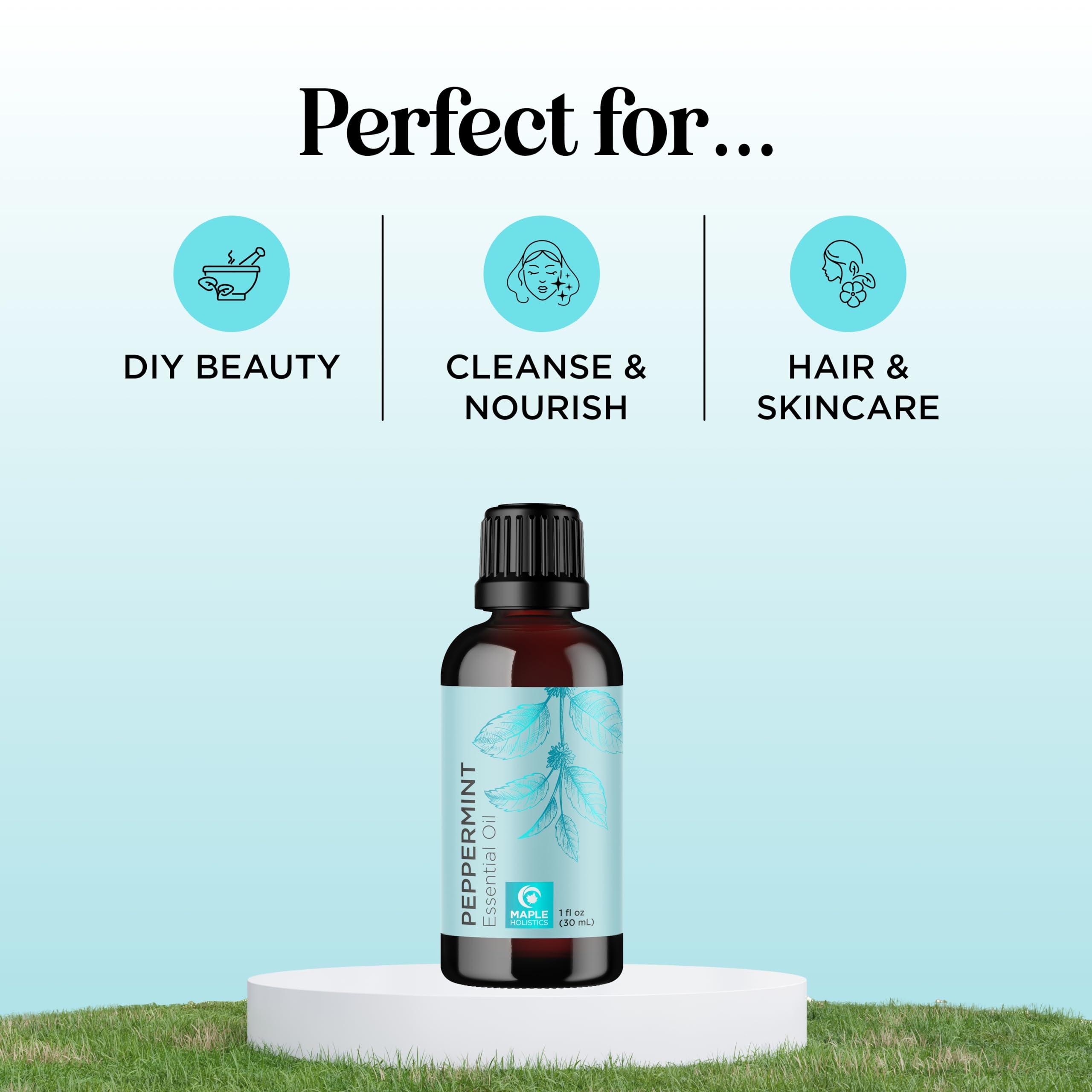 Peppermint essential oil being used in a diffuser