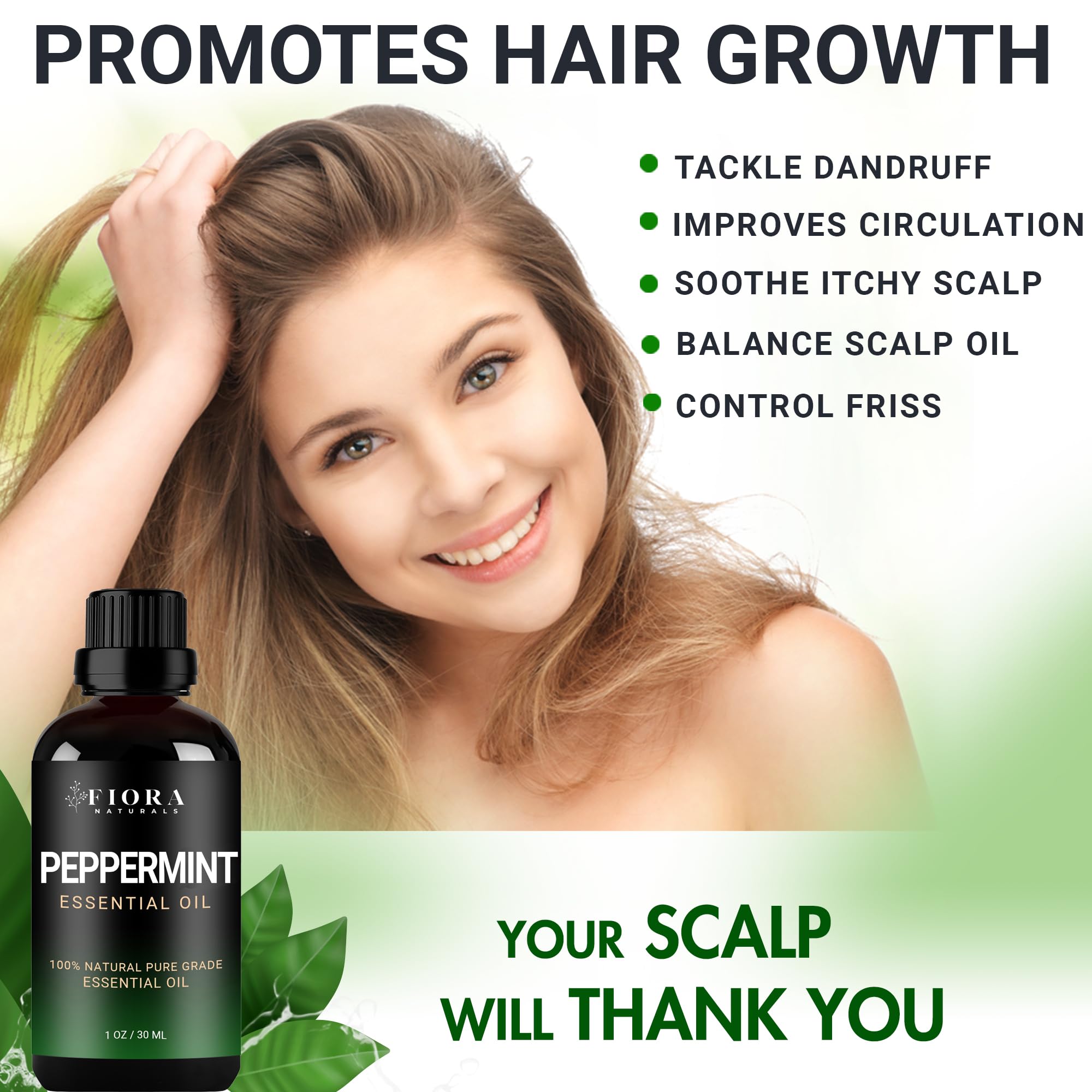 Peppermint oil for hair growth and scalp care