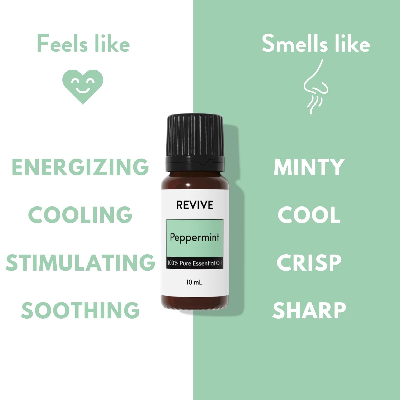 Peppermint essential oil bottle beside a humidifier
