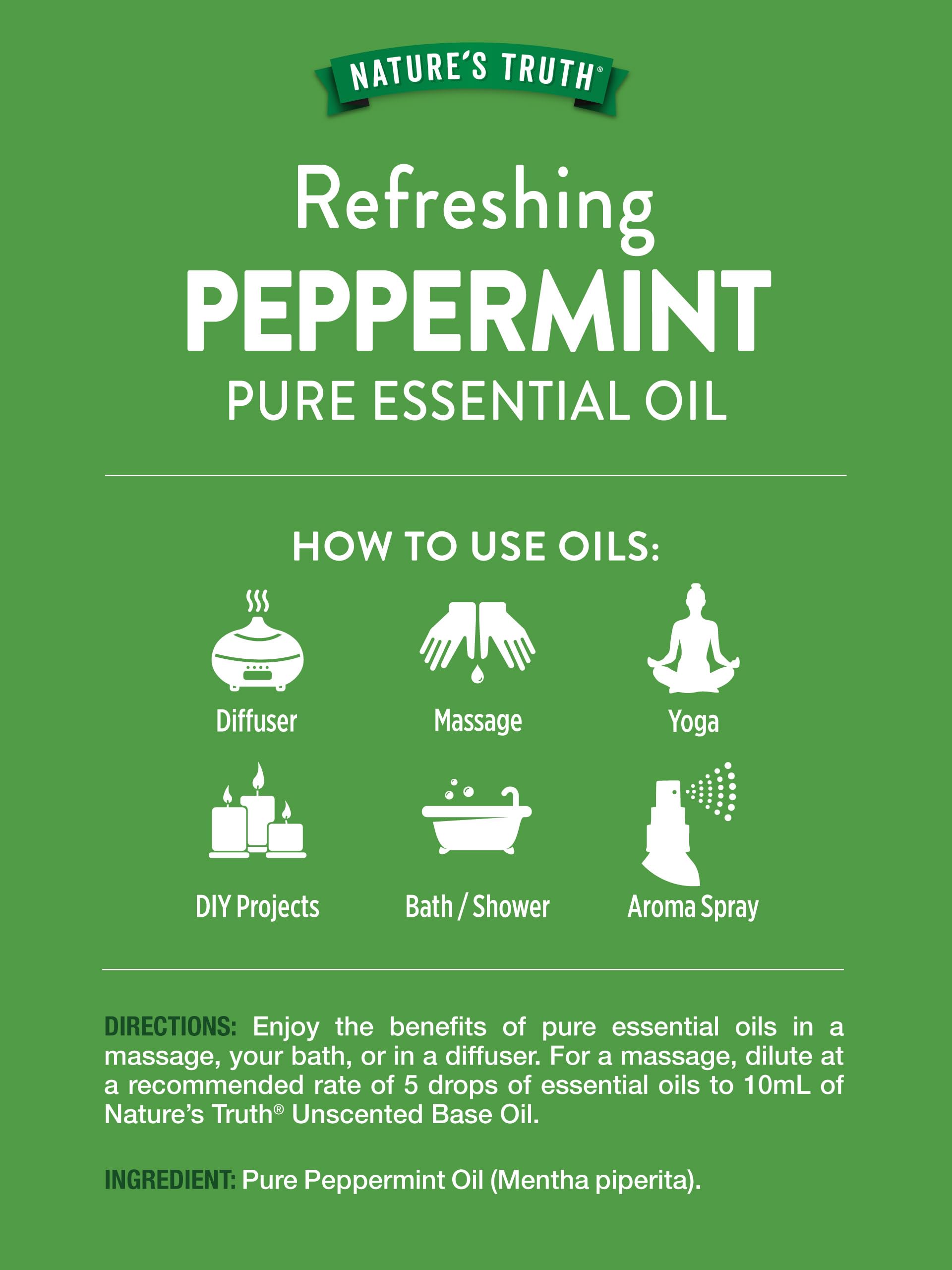 Peppermint Essential Oil Pure 2 oz for diffuser and aromatherapy