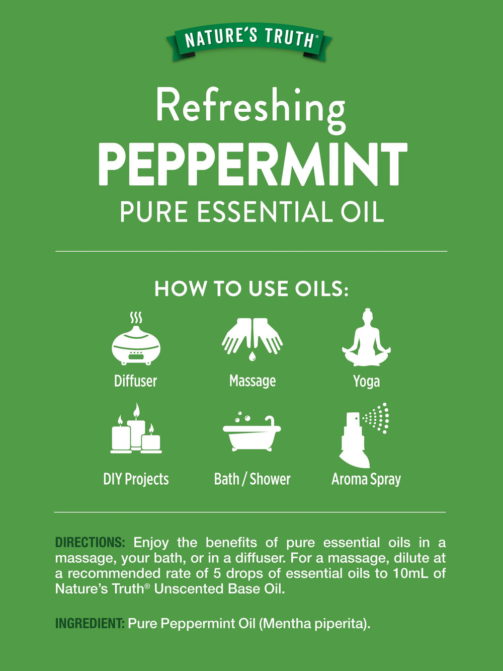 Peppermint Essential Oil Pure 2 oz for diffuser and aromatherapy