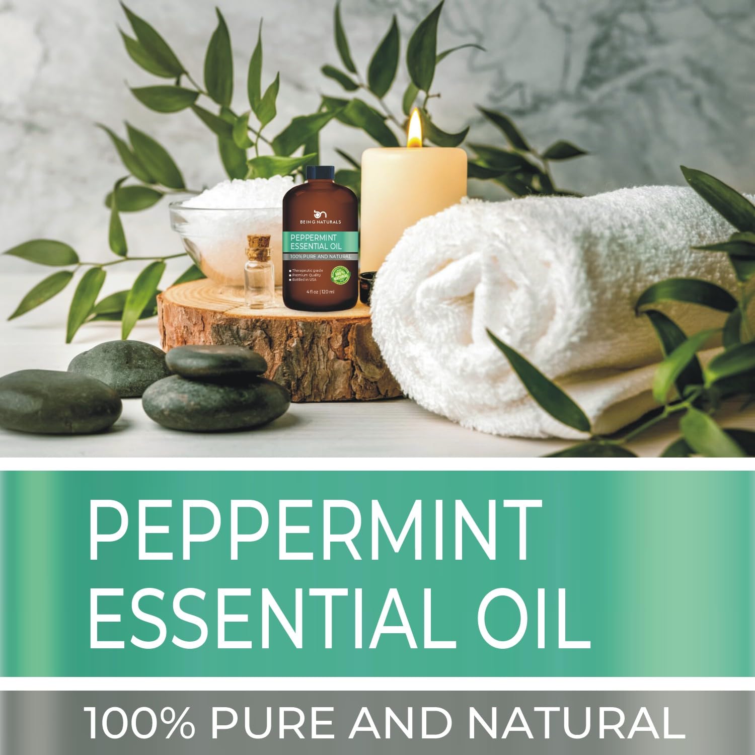 Therapeutic grade peppermint essential oil label