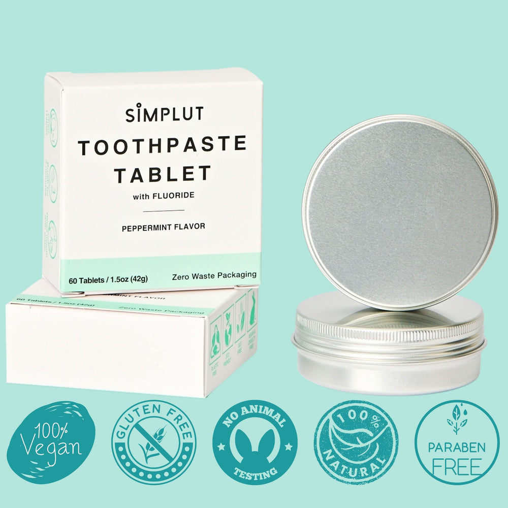 Peppermint flavored chewable toothpaste tablets