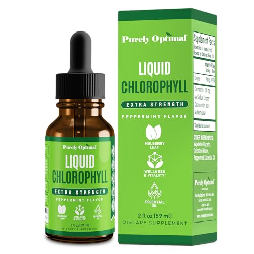 Peppermint flavored chlorophyll liquid drops