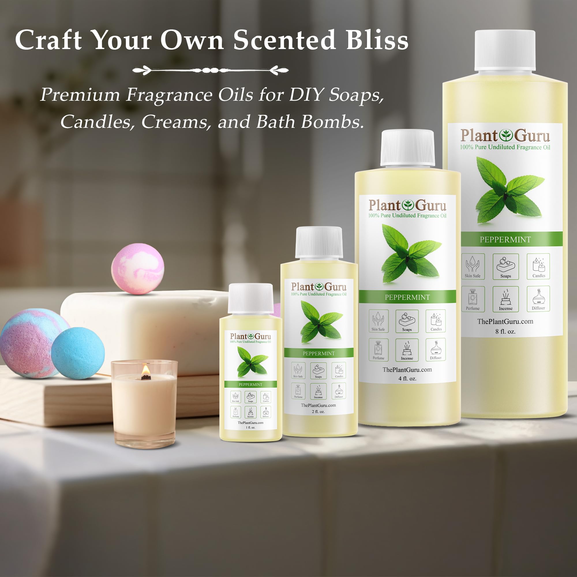 Diffuser-ready peppermint fragrance oil for aromatherapy