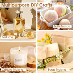 Peppermint, lemon and other essential oils in the set