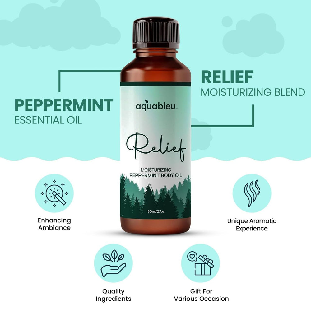 Travel-friendly peppermint massage oil bottle