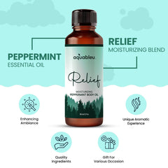 Travel-friendly peppermint massage oil bottle