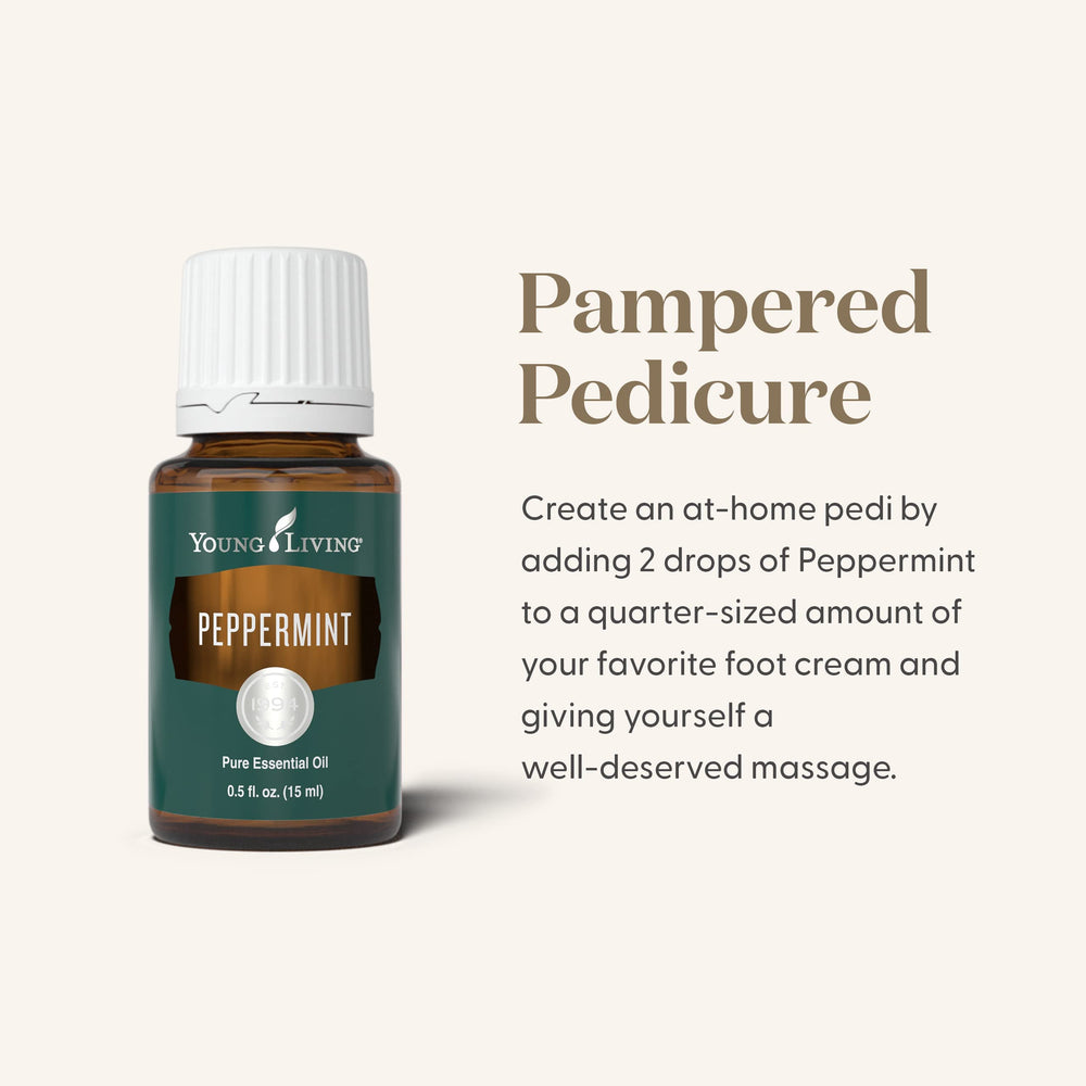 Diluted Peppermint essential oil being applied topically