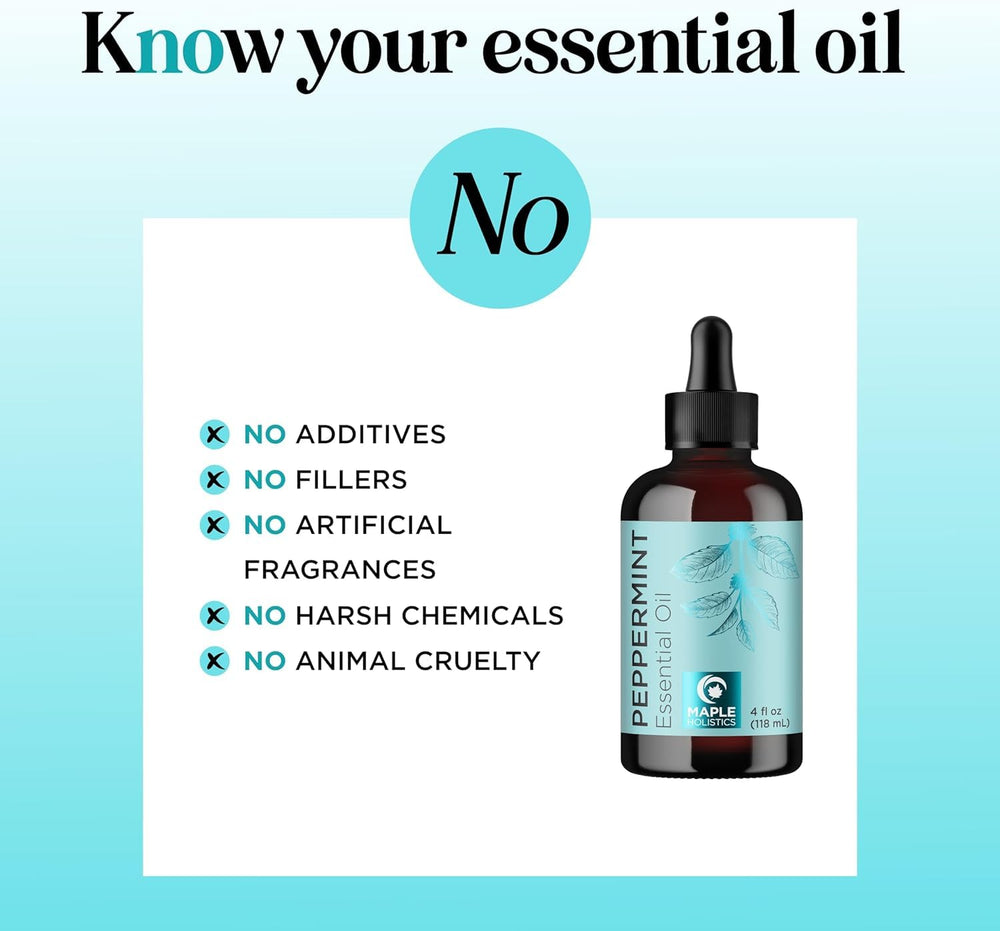Dropper releasing peppermint essential oil