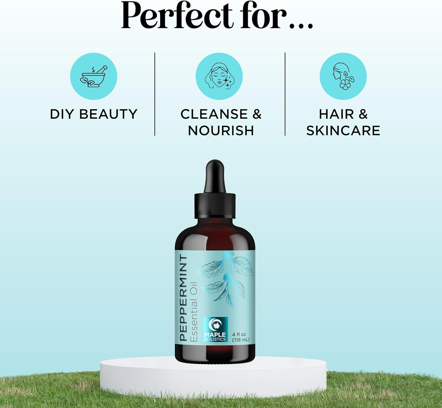 DIY spa setup with peppermint essential oil for bath