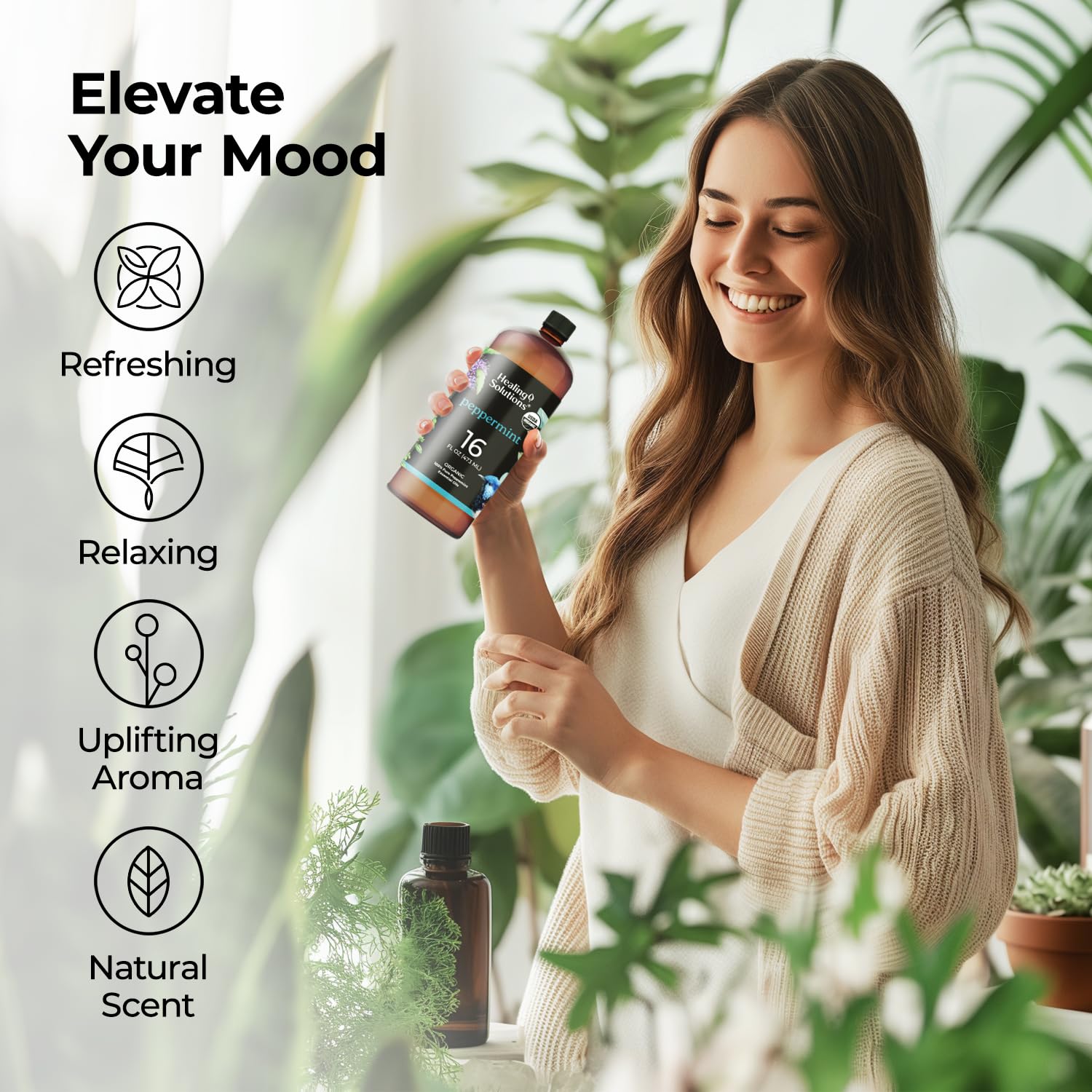 Peppermint oil used in a household cleaning spray