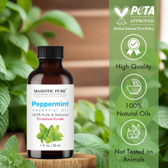 Peppermint essential oil used in a diffuser for aromatherapy