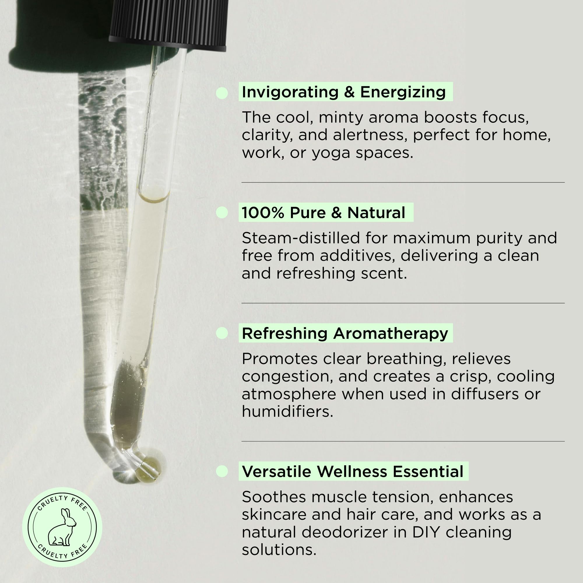 Peppermint essential oil used in diffuser and humidifier