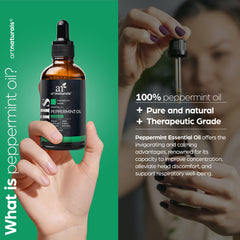 Peppermint essential oil being used with a diffuser