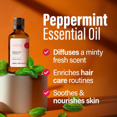 Peppermint oil used for clarifying hair care