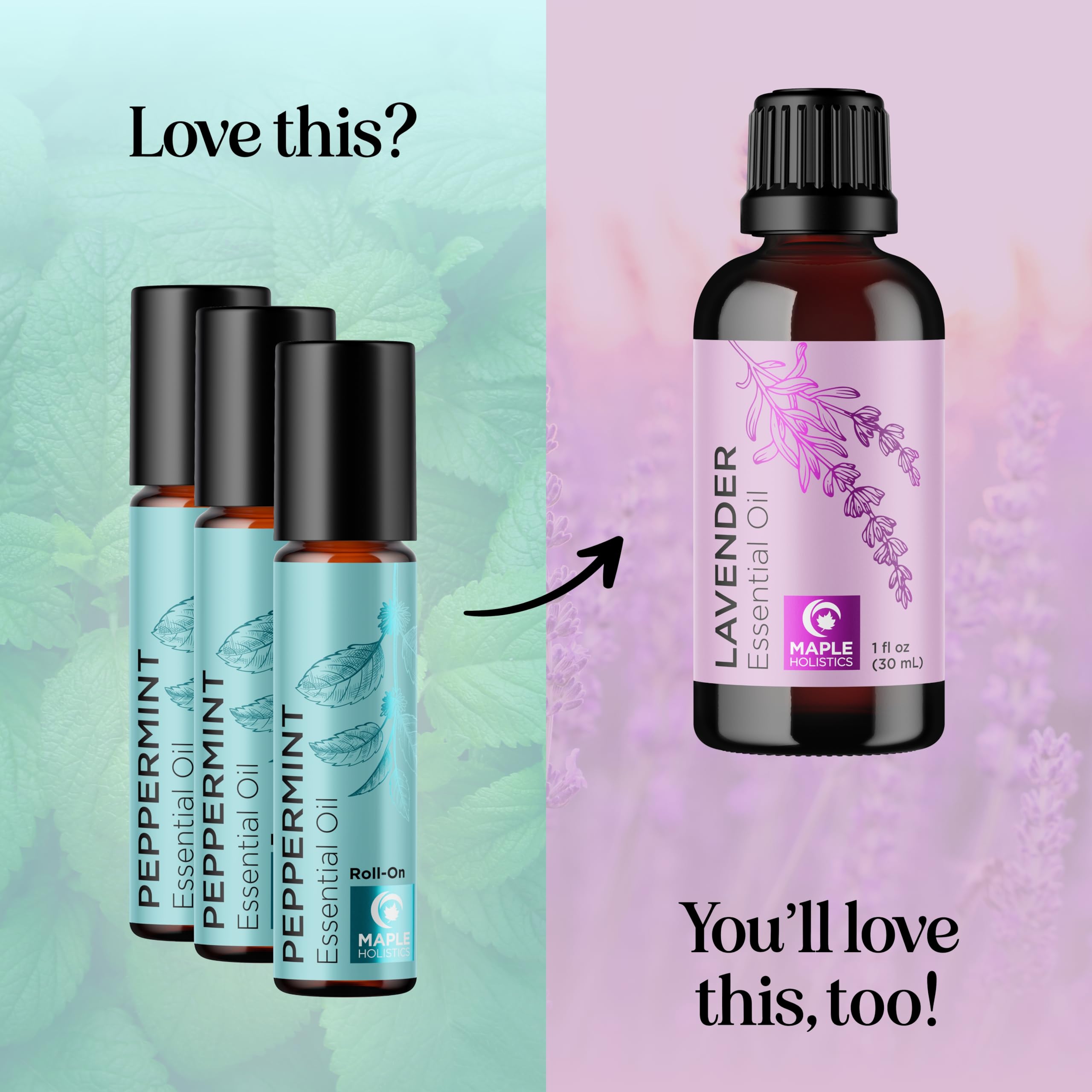 Peppermint essential oil roll-on for headaches