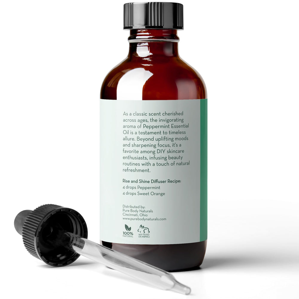 Peppermint essential oil used for skincare with carrier oil