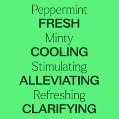 Peppermint essential oil applied to skin and hair care preparations.