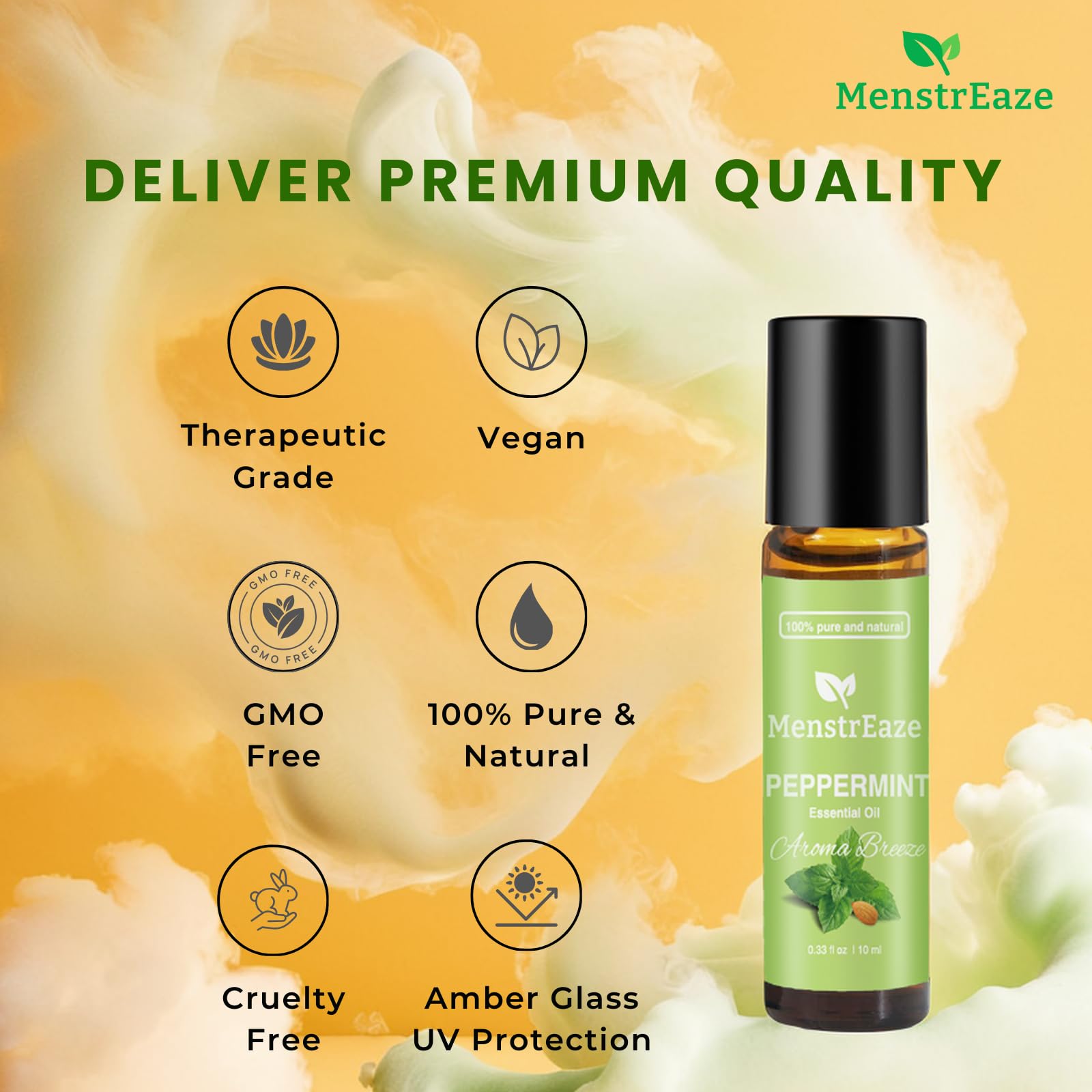 Hydrating skin-nourishing roll-on on skin with cooling sensation
