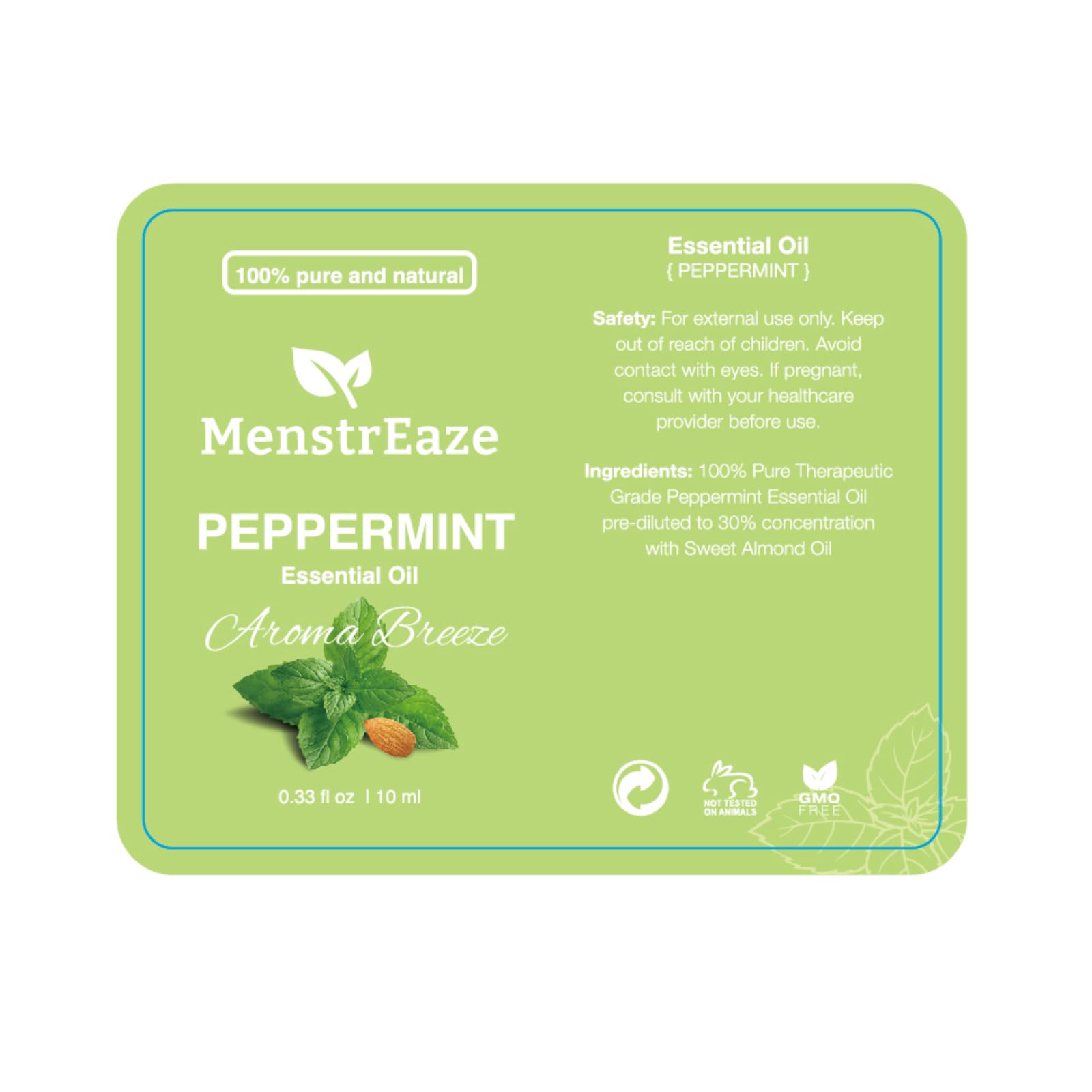 10ml peppermint roll-on bottle ready for daily skin care