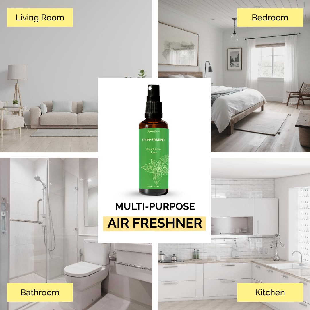 Mist sprayed over bedding and pillows