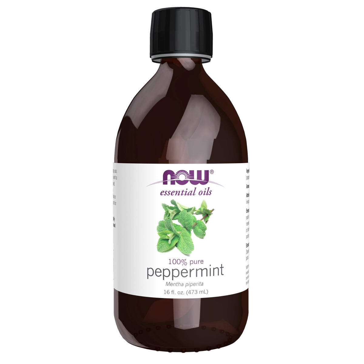 NOW Essential Oils Peppermint Oil 16 oz bottle front view