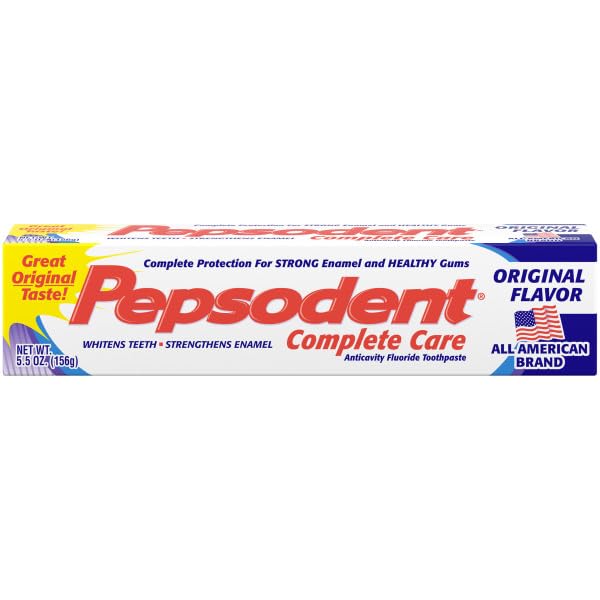 Pepsodent Complete Care toothpaste box side with details