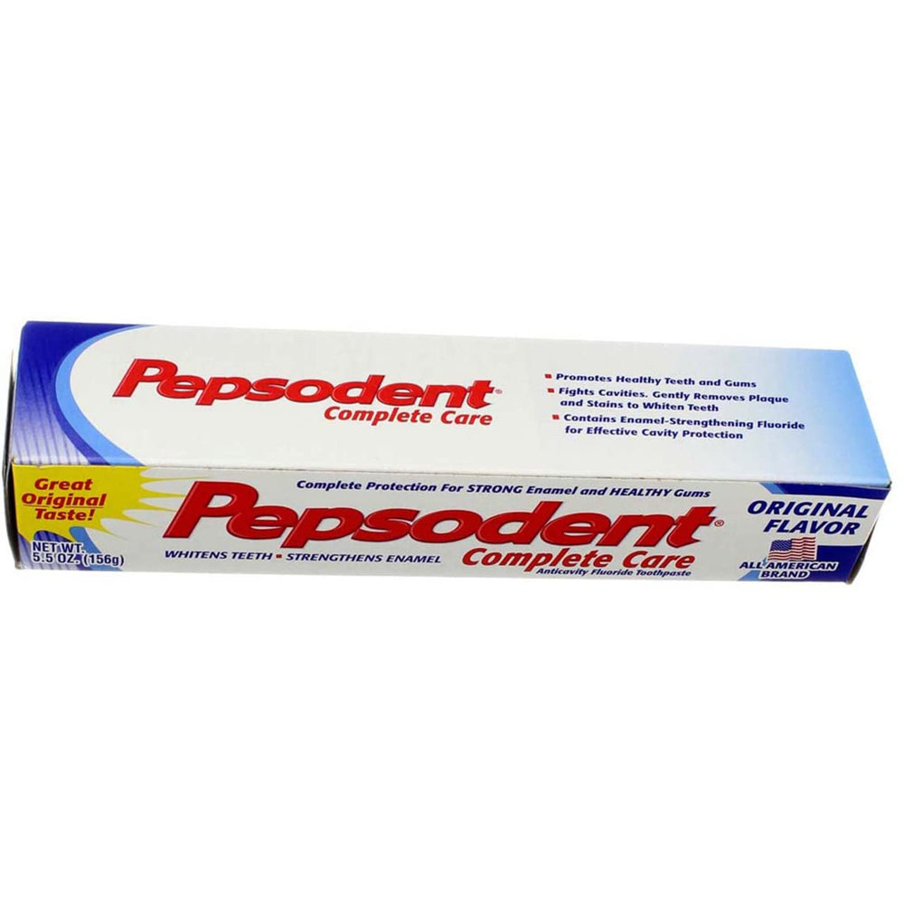Back of Pepsodent Complete Care packaging