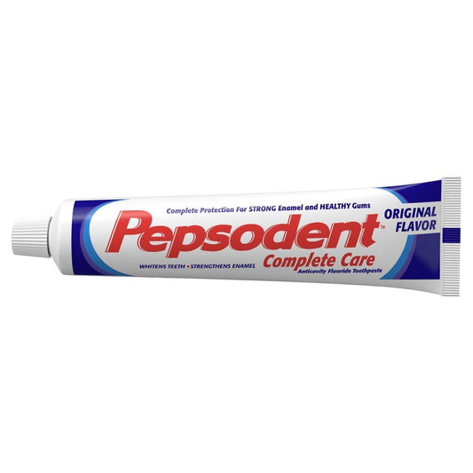 Pepsodent Complete Care Toothpaste Original Flavor 5.5 oz Pack of 10 tube close-up