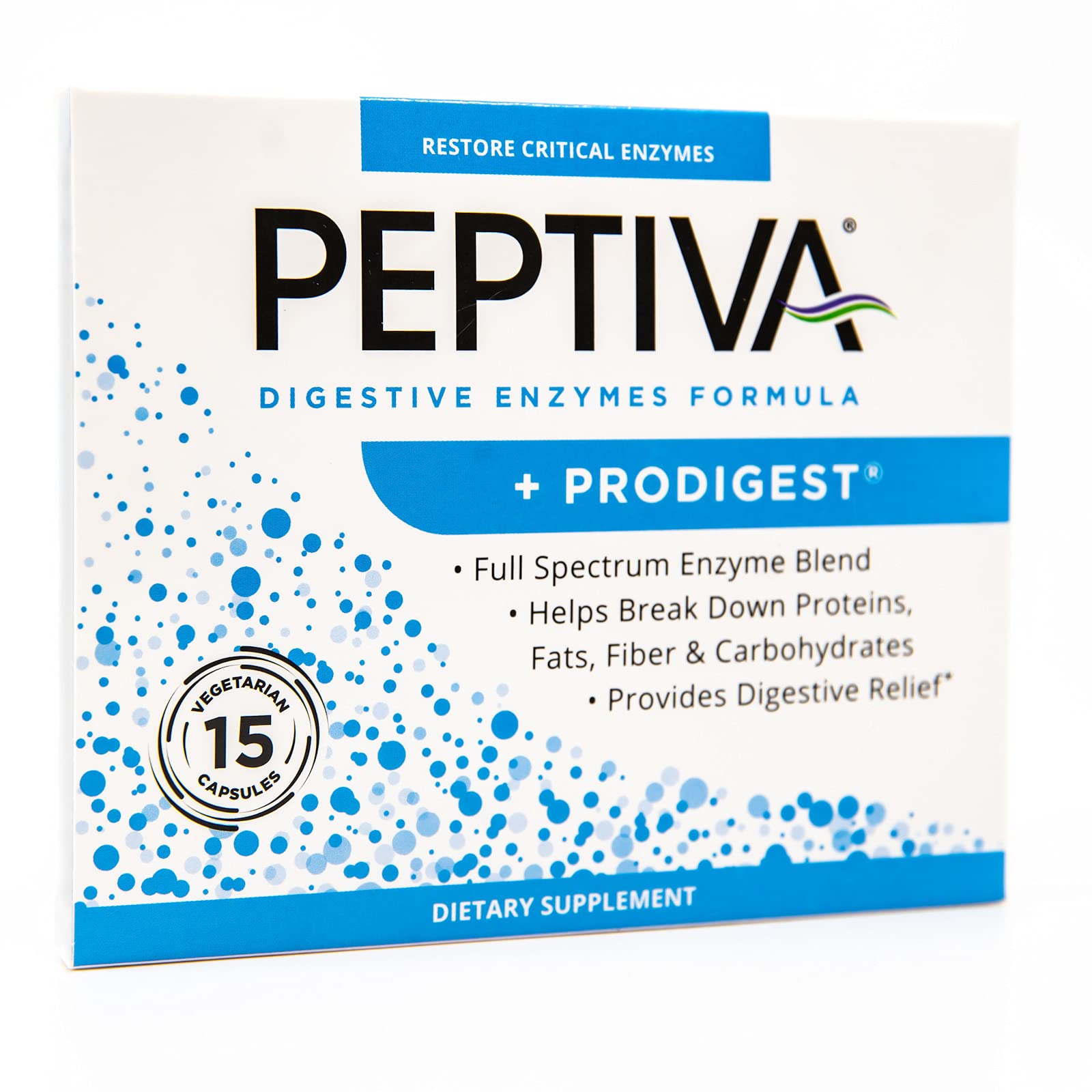 Peptiva Digestive Enzymes bottle with Prodigest label