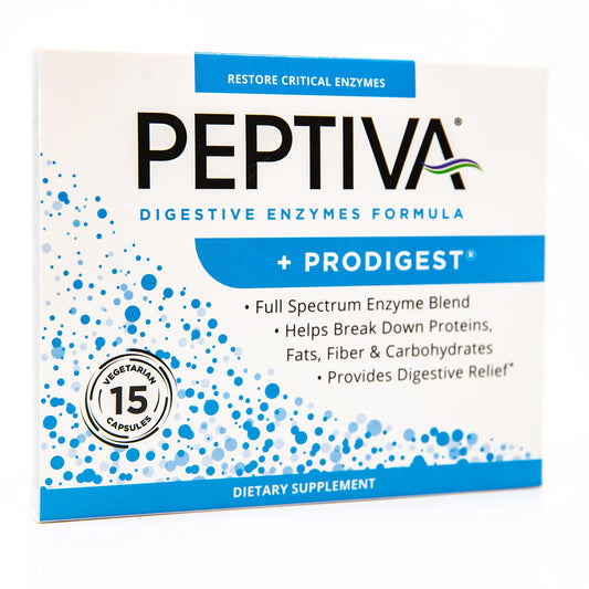 Peptiva Digestive Enzymes bottle with Prodigest label