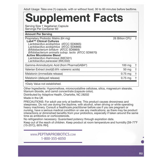 Close-up of Peptiva probiotic capsules
