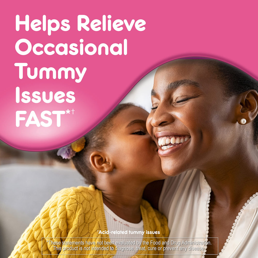 Pepto Kids Gummies ages four and up icon, simple family-friendly option