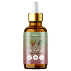 Peralpow Poke Root Oil bottle on white background